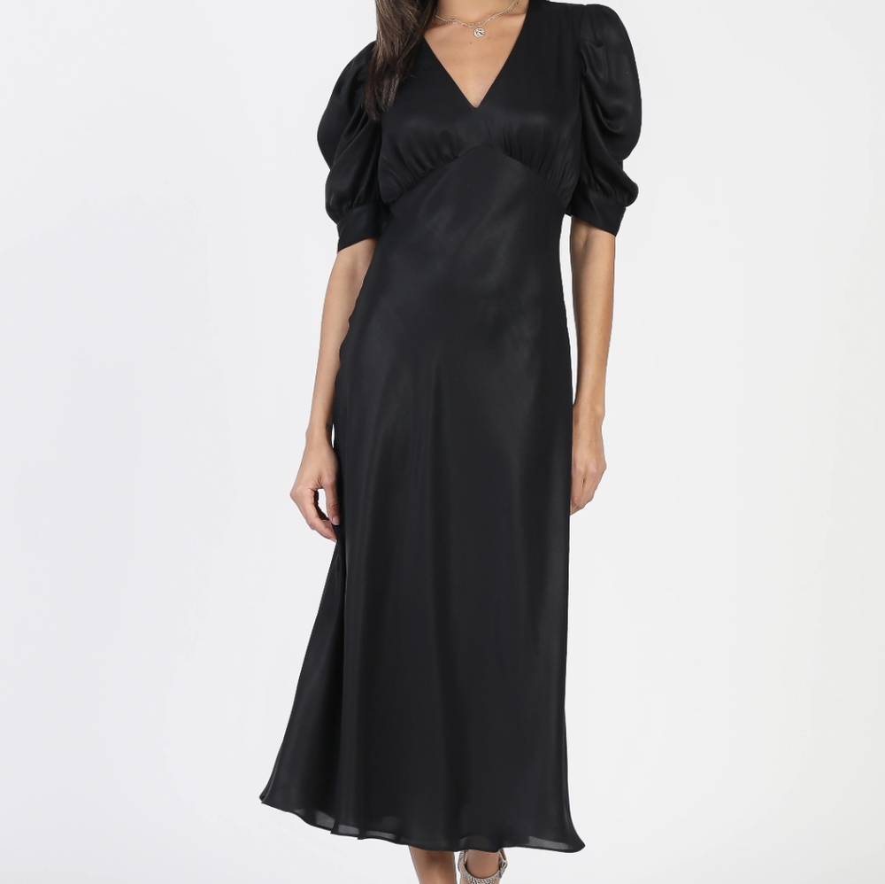 Current Air NWT Puff Sleeves Black Dress